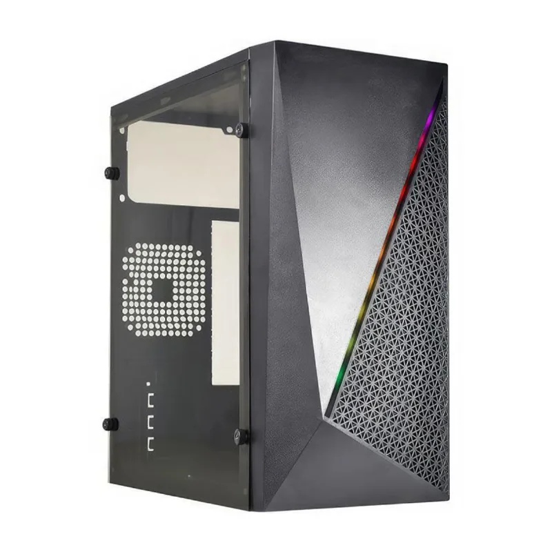 Gabinete Gamer K-mex Micro Cg-15nx - Lateral Em Acrílico - Led Rgb - Micro Atx - Preto