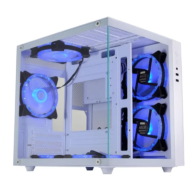 Gabinete Gamer Aquário K-mex W2sb - Vidro Temperado - Micro-atx - Câmara Dupla - Branco - K-mex