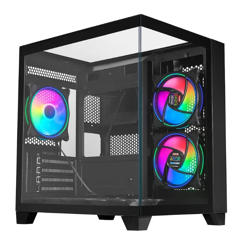 Gabinete Gamer Aquário K-mex Visão 0725 - Vidro Temperado - Micro-atx - Preto - Cg0725th001cb0x