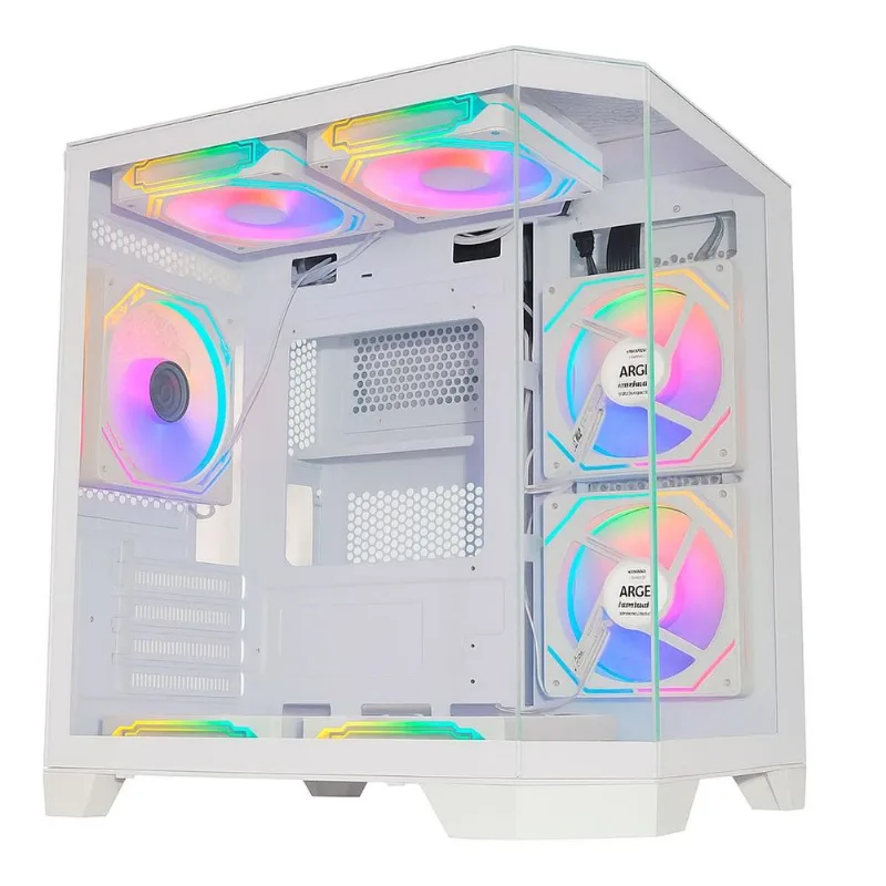 Gabinete Gamer Aquario K-mex W620 - Vidro Temperado - Micro-ATX - Filtro Magnético - Branco
