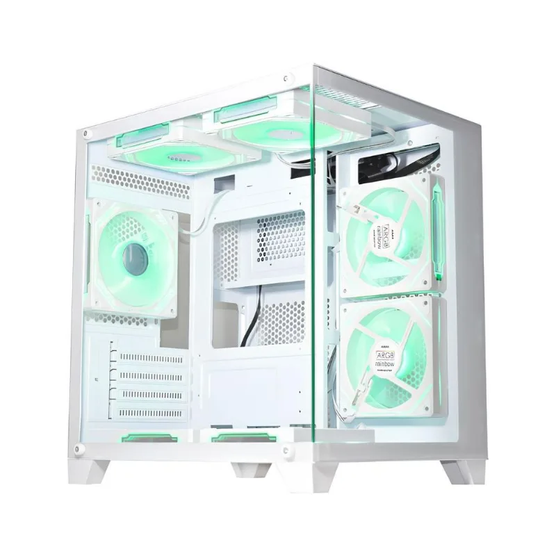 Gabinete Gamer Aquário K-mex W305 - Vidro Temperado - Micro Atx - Usb 3.2 - Branco - Cgw305rh002cb0x