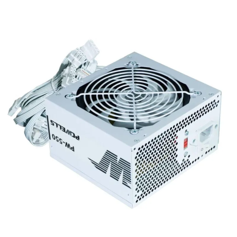 Fonte de Alimentação ATX PW-550 550W Chave Seletora 115-230V Baixo Ruído Branco K-Mex - K-mex