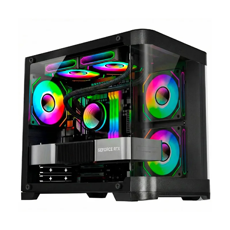 Gabinete Gamer Aquário K-mex CG-01P4 - Vidro Temperado - Micro ATX - Preto - CG01P4RH001CBOX - K-mex