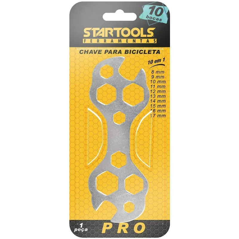 Chave Para Bicicleta 10 Em 1 Pro 13,2x5cm Na Cartela