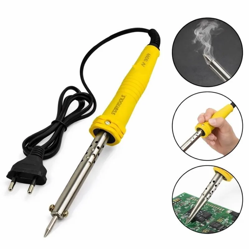 Ferro de Solda 30W 220V Alta Precisão para Eletrônica e Reparos Amarelo Yeet - OUTRAS