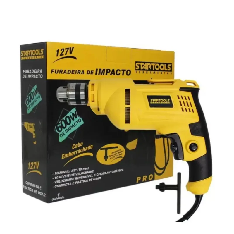 Furadeira de Impacto 127V - Amarela - Genérica - Utilidades Domesticas