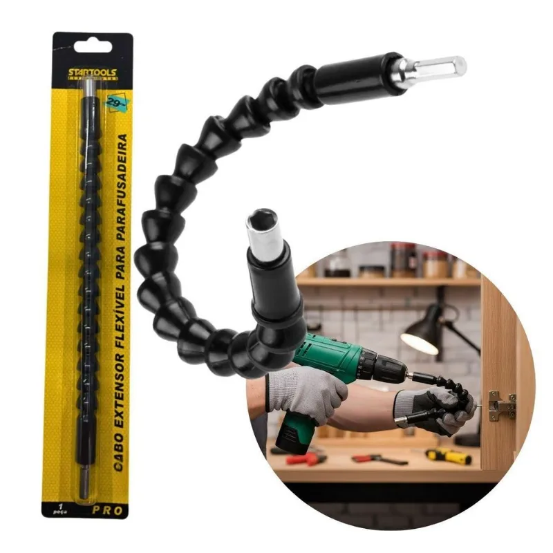Extensor Prolongador Flexivel Parafusadeira 29cm Universal