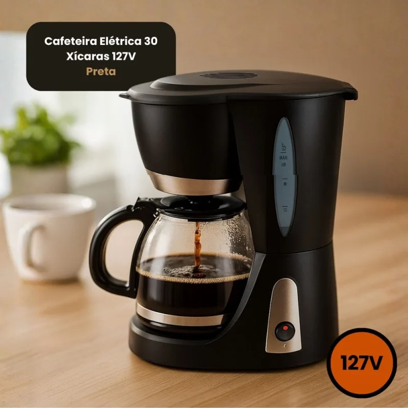 Cafeteira Elétrica 30 Xícaras 127V - Preta - STARTOOLS