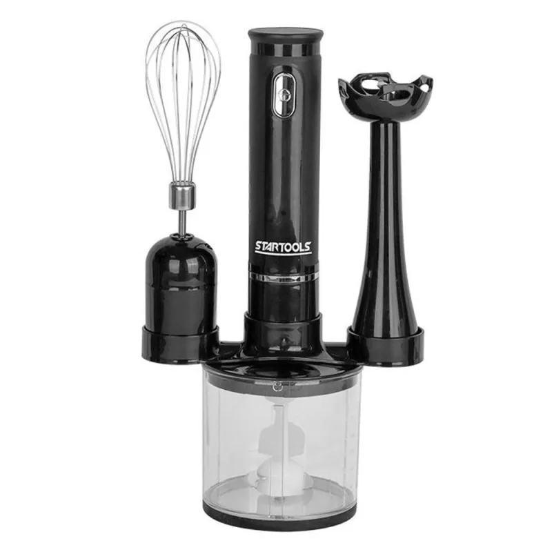 Kit Mixer Processador e Batedor de Alimentos 3 em 1 110V 200W Branco e Preto Startools - OUTRAS