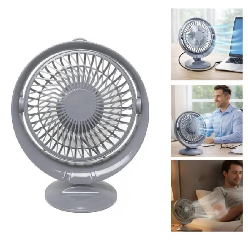 Mini Ventilador de Mesa 75w 2 Cinza Mini Portátil USB Silencioso Bivolt