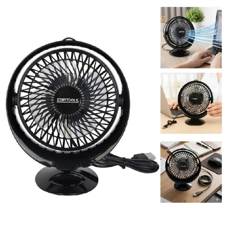 Mini Ventilador De Mesa 7,5w 2 Velocidades Preto Inclinação Ajustável Bivolt