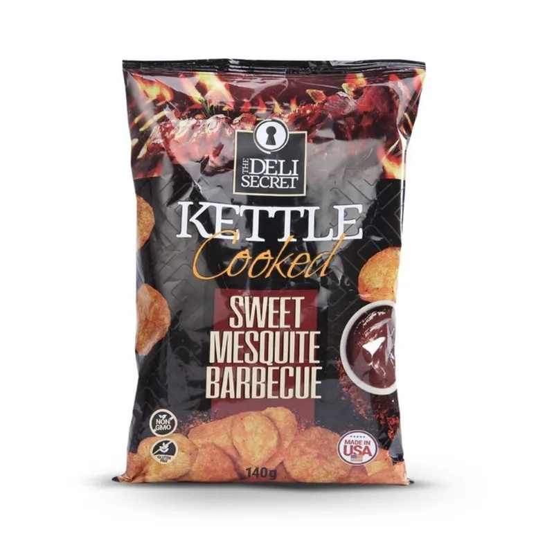 Batata Chips Sweet Mesquite Barbecue Preta Kettle Cooked The Deli Secret Pacote 140g