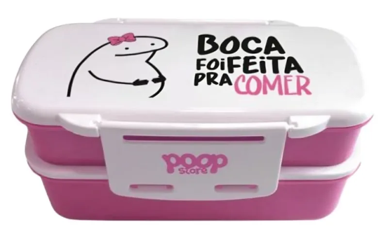 Marmita Dupla Com Talher Boca Foi Feita Pra Comer - LC - Presentes
