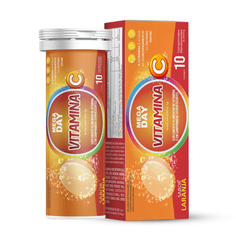 Vitamina Mega Day Vitamina C 10 Comprimidos Efervecentes
