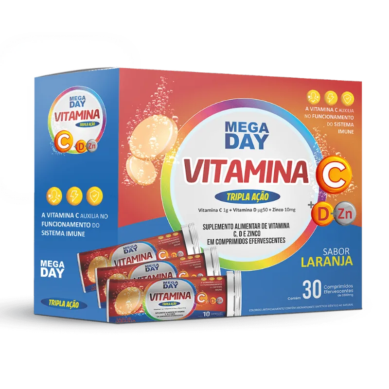 Vitamina Mega Day C D Z 30 Comprimidos Efervecentes