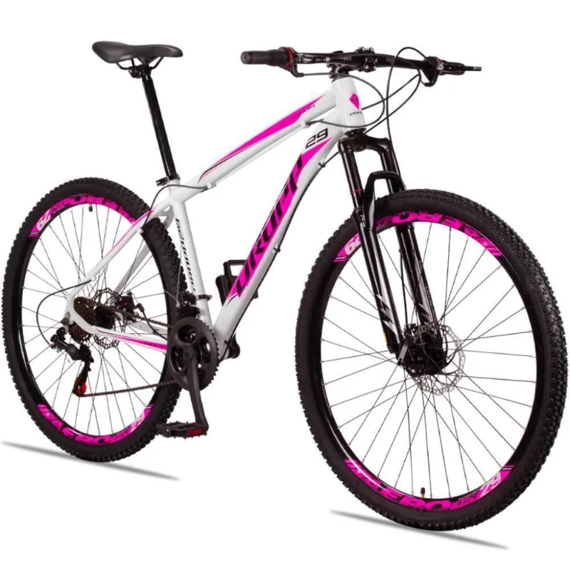 Bicicleta 29 Dropp Aluminum Branco + rosa