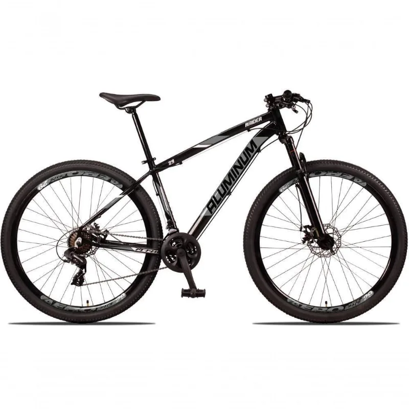 Bicicleta 29 Aluminum Raider 24 Marchas Index Freio A Disco Preto + cinza