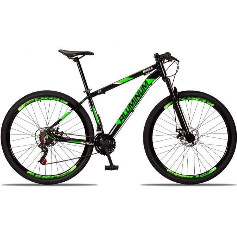 Bicicleta 29 Aluminum Raider 21 Marchas Preto + Verde