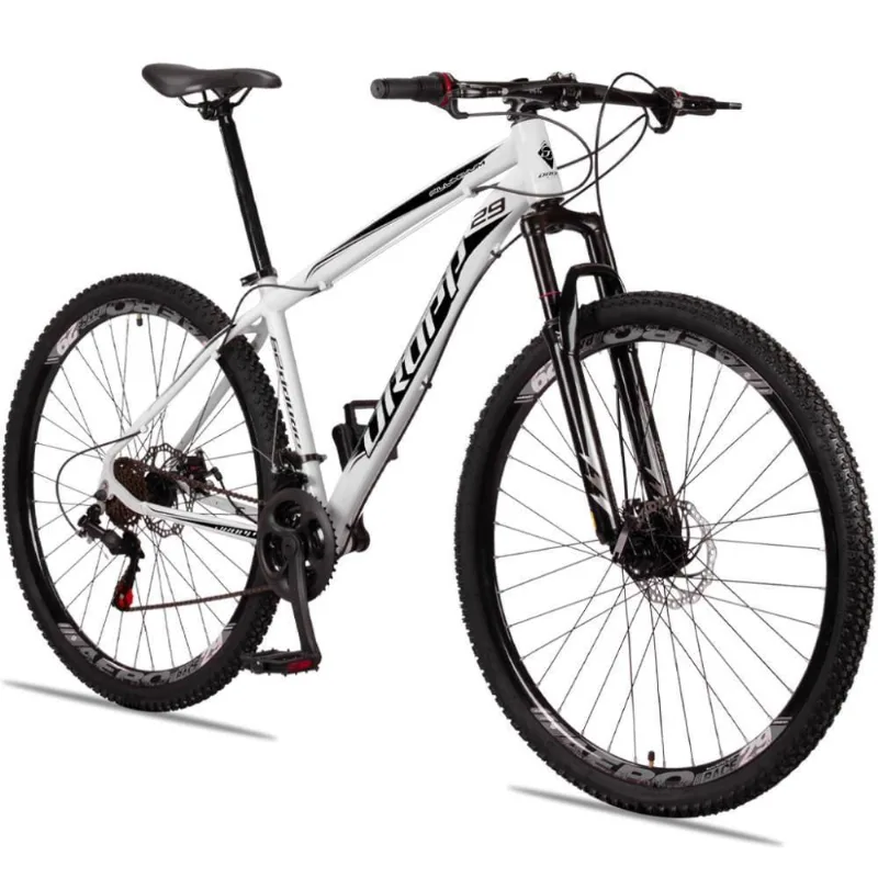 Bicicleta 29 Dropp Aluminum Freio Disco Branco + Preto
