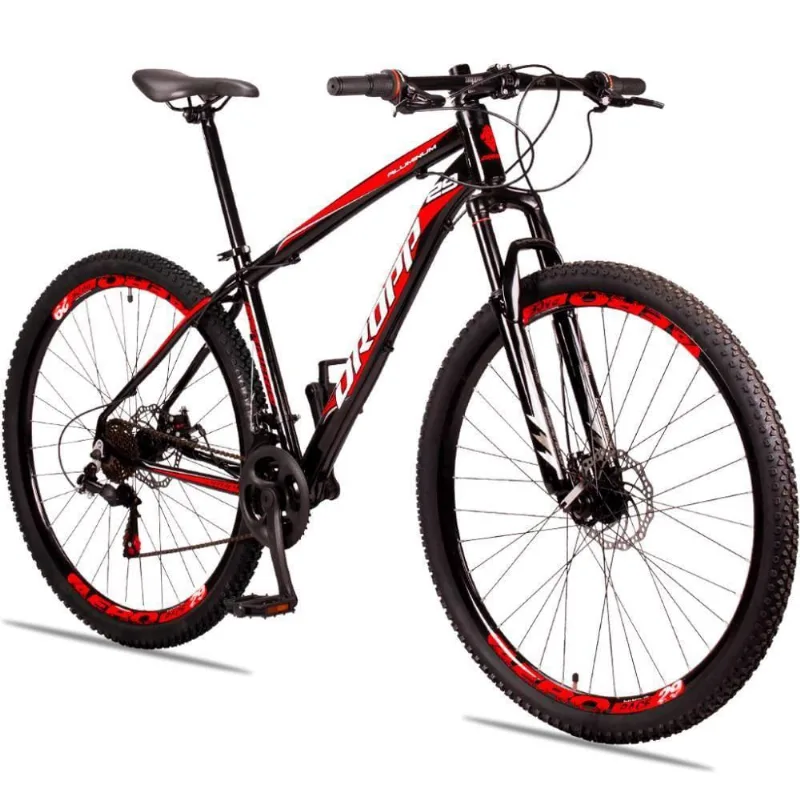 Bicicleta 29 Dropp Aluminum Freio Disco Preto + Vermelho