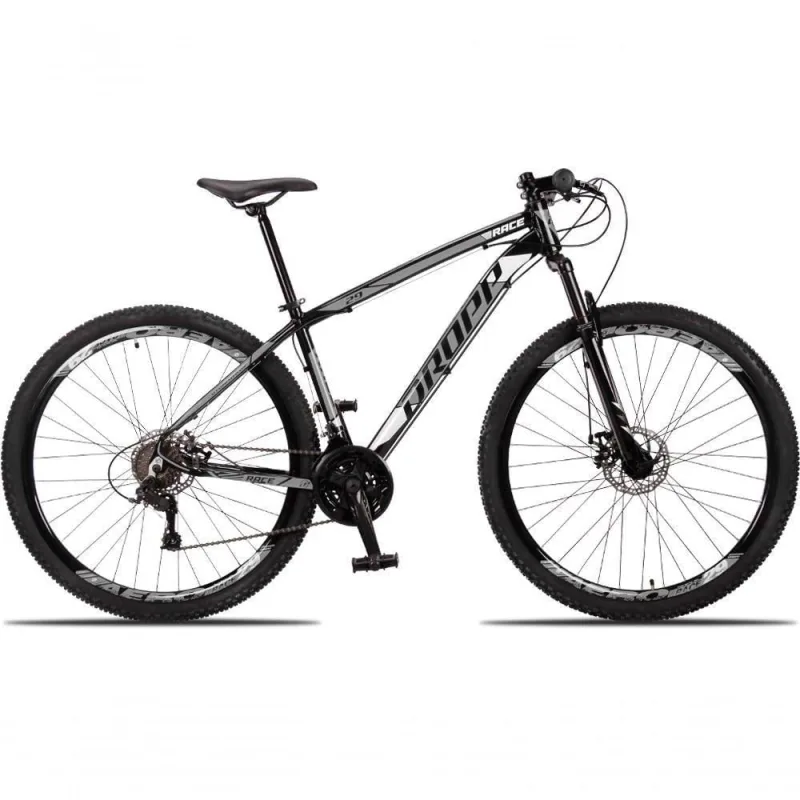 Bicicleta Aro 29 Dropp Race 24 Vel Câmbio Traseiro Freio A Disco Bike Mtb Alumínio Preto + cinza - Não Disponível - Esporte E Lazer