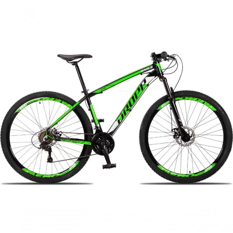 Bicicleta Aro 29 Dropp Race 24 Vel Câmbio Traseiro Freio A Disco Bike Mtb Alumínio Preto+verde - Não Disponível