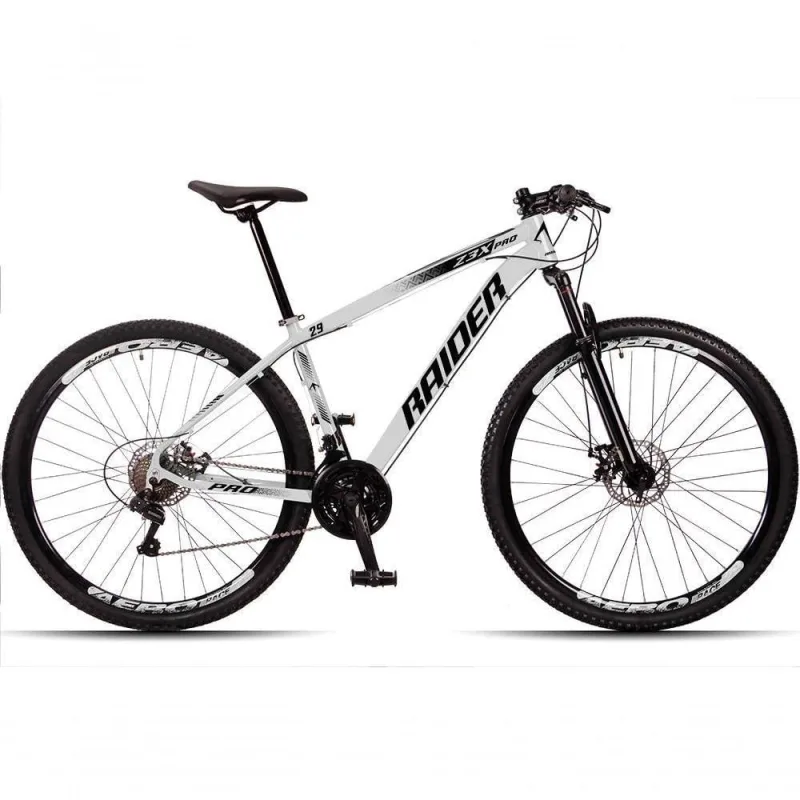 Bicicleta Aro 29 Raider Z3x 24 Vel Câmbio Traseiro Shimano Freio A Disco Bike Mtb Alumínio Branco + preto - Não Disponível