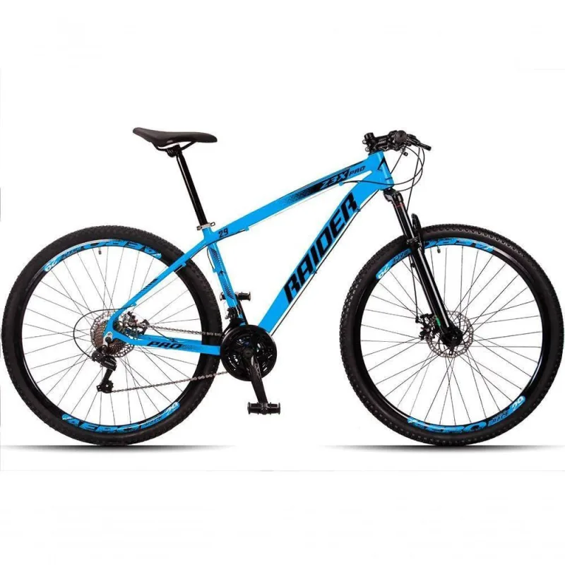 Bicicleta Aro 29 Raider Z3x 24 Vel Câmbio Traseiro Freio A Disco Bike Mtb Alumínio Azul + preto - Não Disponível - Esporte E Lazer