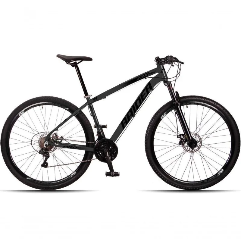 Bicicleta Aro 29 Raider Z3x 24 Vel Câmbio Traseiro Freio A Disco Bike Mtb Alumínio Grafite+preto - Não Disponível - Esporte E Lazer