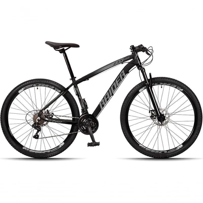 Bicicleta Aro 29 Raider Z3x 24 Vel Câmbio Traseiro Shimano Freio A Disco Bike Mtb Alumínio Preto + cinza - Não Disponível - Esporte E Lazer
