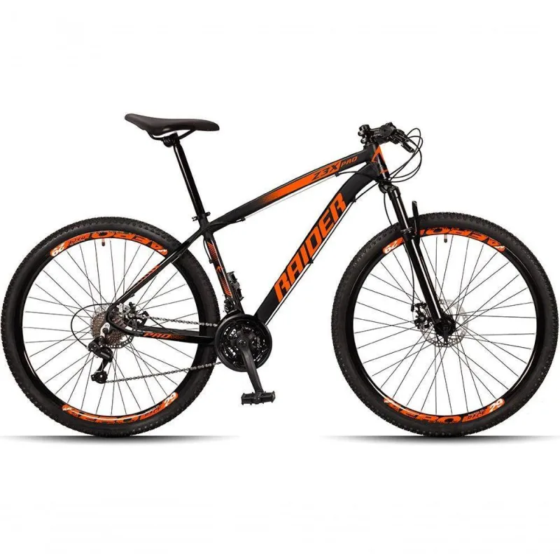 Bicicleta Aro 29 Raider Z3x 24 Vel Câmbio Traseiro Shimano Freio A Disco Bike Mtb Alumínio Preto+laranja - Não Disponível