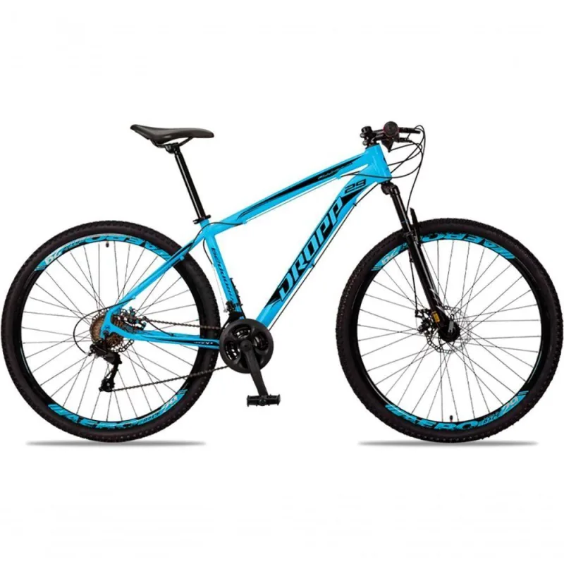 Bicicleta Aro 29 Dropp Aluminum 24 Vel Câmbio Traseiro Freio A Disco Bike Mtb Alumínio Azul+preto - Não Disponível