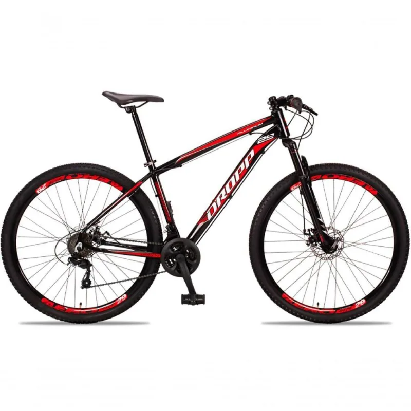 Bicicleta Aro 29 Aluminum 24 Vel Câmbio Traseiro Freio A Disco Bike Mtb Alumínio Preto+vermelho - Não Disponível - Esporte E Lazer