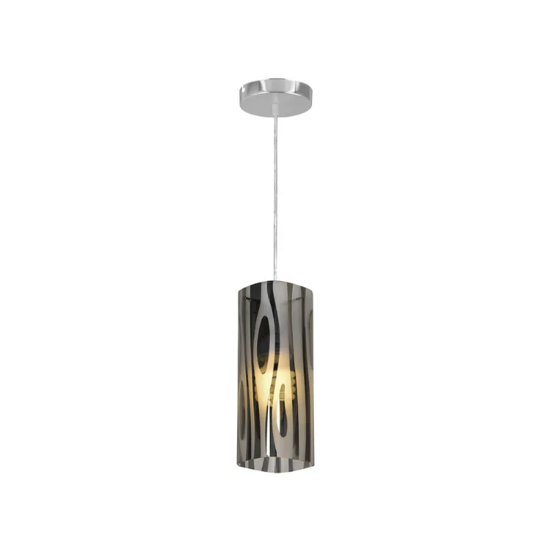 Pendente Mirage Zebra Cromo 1 Luz E27 100X100X270 Bronzearte Llumm