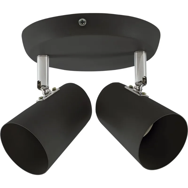 Spot De Sobrepor New Short 02 Luzes E27 Preto LLumm Bronzearte