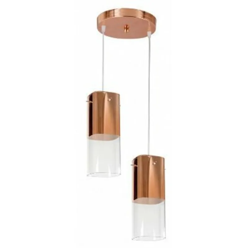 Pendente Mirage 10x10x27cm 2xE27 Cobre Bronzearte
