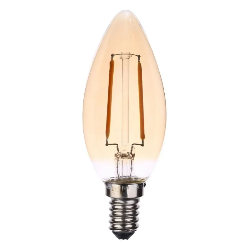 Lâmpada Filamento Led Vela 2w 2k 220v E14 Bronzearte