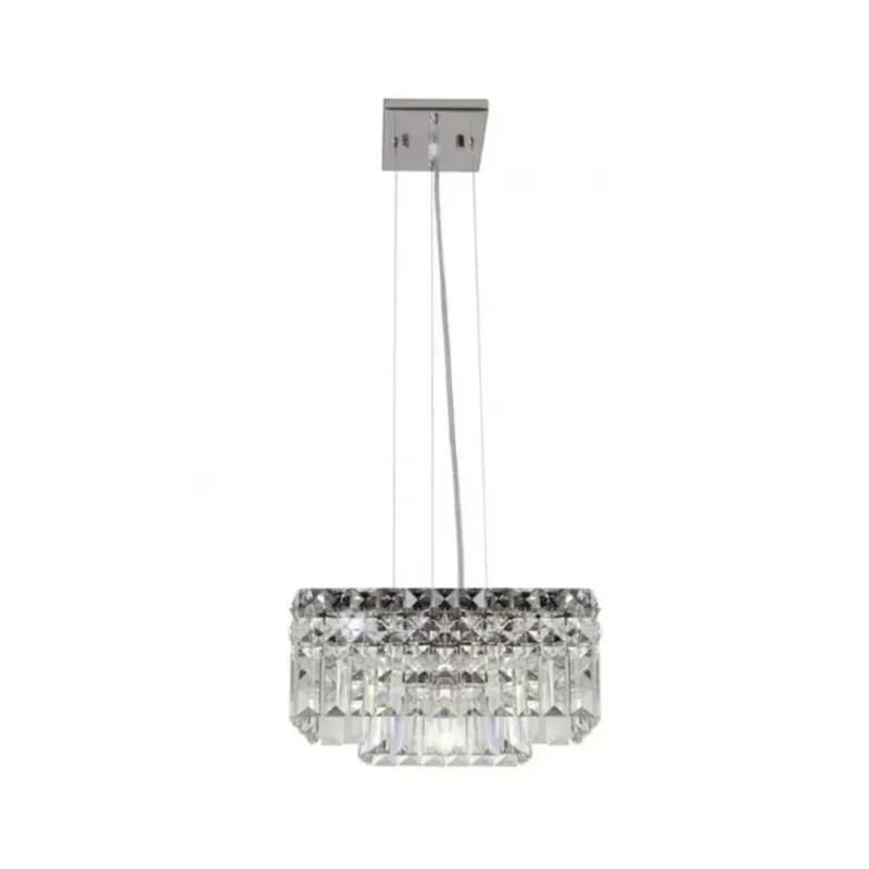 pendente paris quad 6xg9 30x30cm bronzearte c/cristais - GPPR303006PD