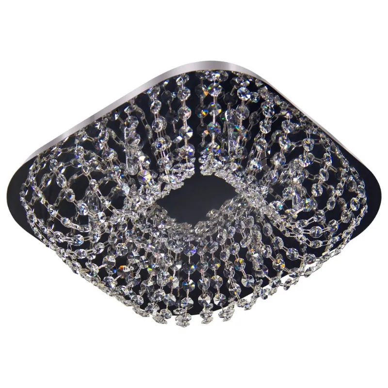 Plafon Stadium Cristal Quadrado 35X35Cm 6 Luzes G9 Bronzearte Llumm