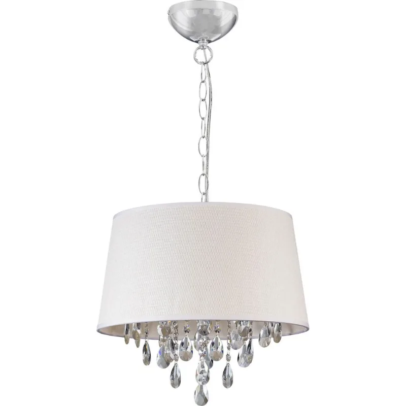 Pendente 3 Lâmpadas Axell Panama Bronzearte com Cristais 34x40cm Bivolt