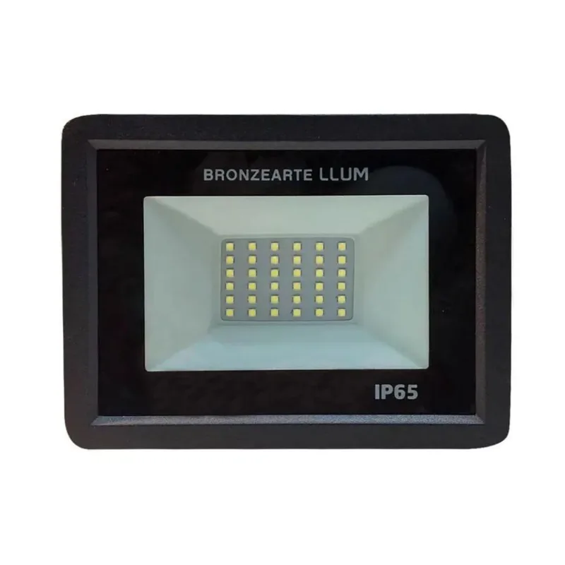 Refletor LED de Alumínio Deep Fit IP66 30W 2100 Lúmens Bivolt Bronzearte Refletor de LED Deep Fit 30W IP65 2100 Lúmens Luz Amarela