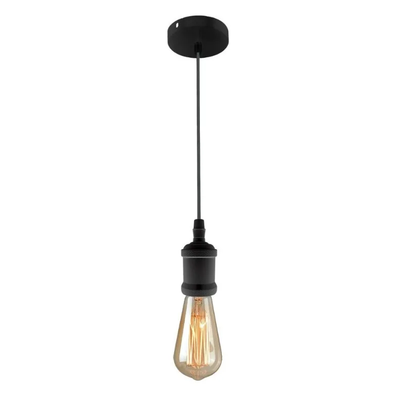Pendente Decor E27 Liso Preto 1 Lâmpada Bronzearte
