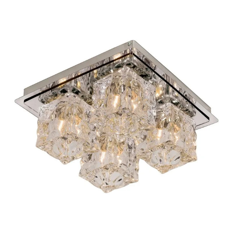 Plafon Frost 222X222mm 4 Luzes Lâmpada G9 Inox Bronzearte