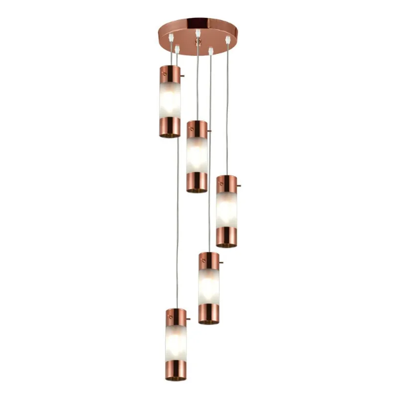 Pendente Elegance 5 Luzes G9 Cobre LLumm Bronzearte