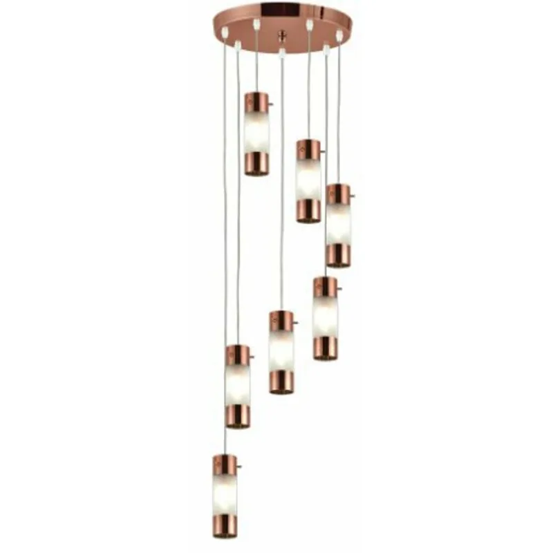 Pendente Elegance 25x100cm 7xG9 Cobre Bronzearte