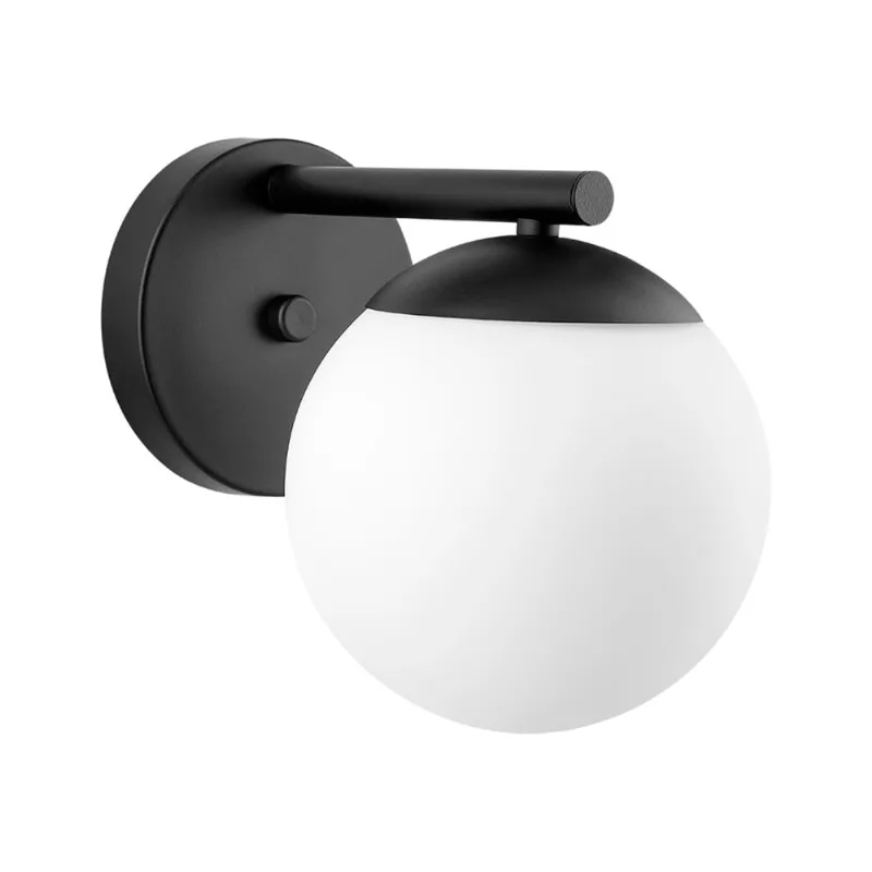 Arandela Interno Aluminio/Vidro Preto E27 Dreams Bola Bronzearte
