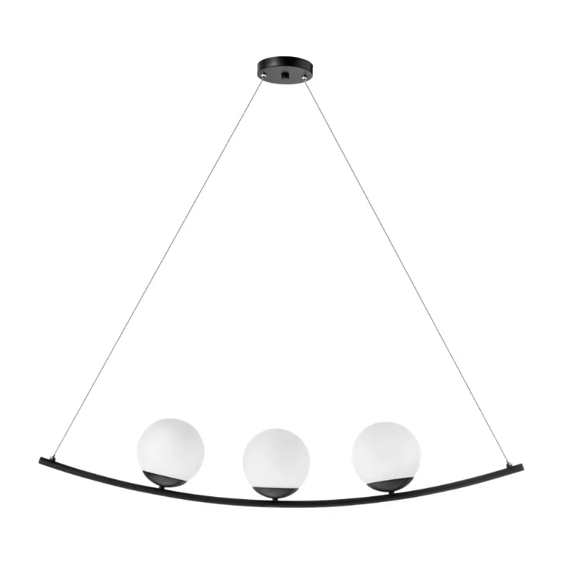 Pendente Arco Dreams Bola E27 3 Luzes Preto LLumm Bronzearte