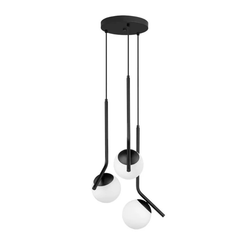 Pendente Dreams Curve Preto E27 3 Lâmpadas Bronzearte