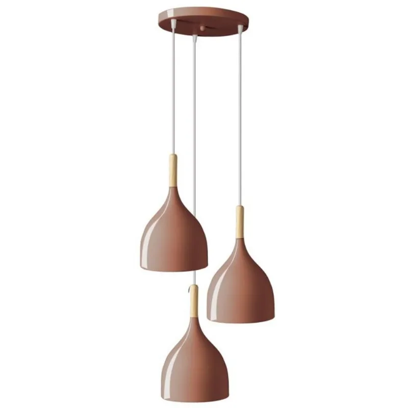 Pendente Aquarela Gota 3 Luzes Terracota LLumm Bronzearte