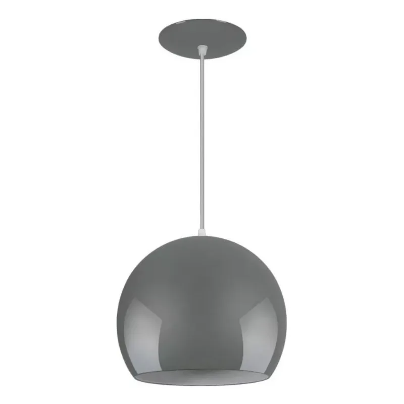 Pendente Bola Grande 20cm Cinza Bronzearte